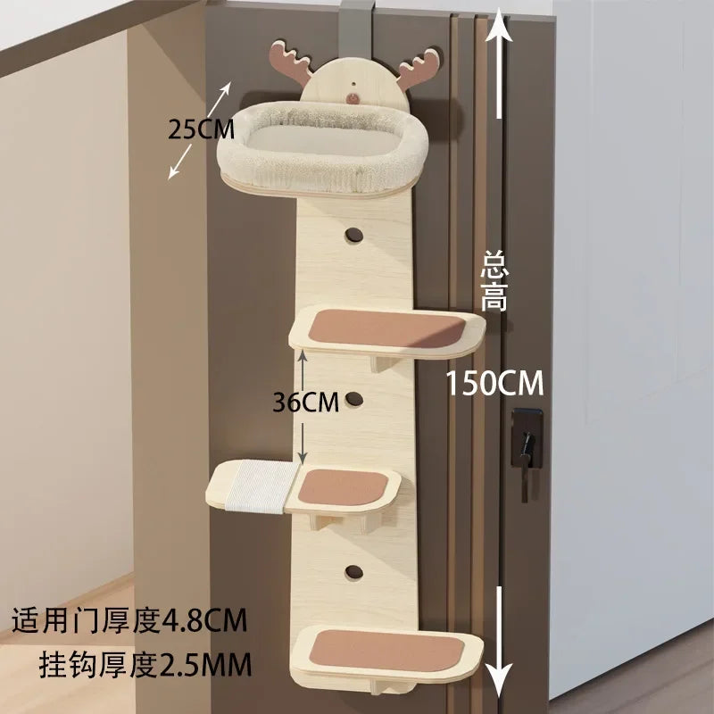 Arbre a chat Mural Bois - Pour Porte - Sans perçage