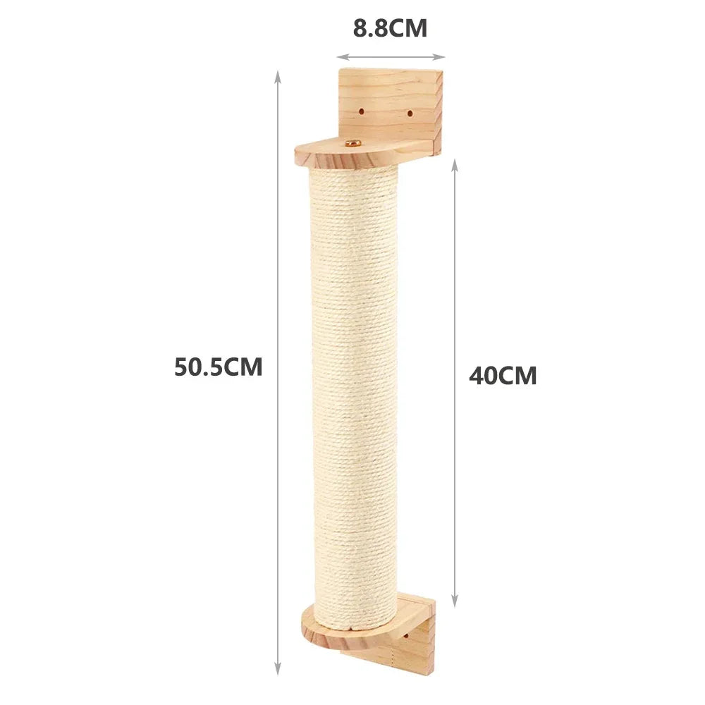 Arbre a chat Bois Mural - Pont flottant et maison - TerrainJeu