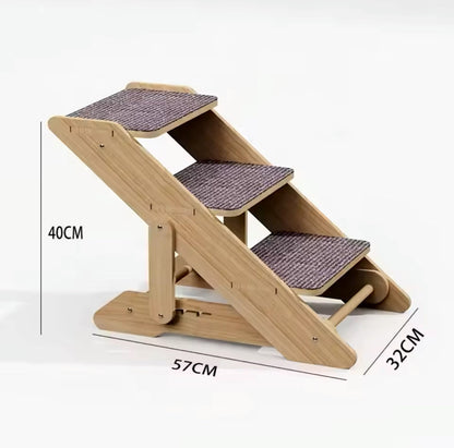 Escalier pour chats âgés ou blessés en bois