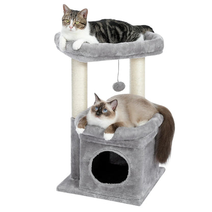 Arbre à chat compact avec condo et perchoir - Modèle : "CosyNiche"