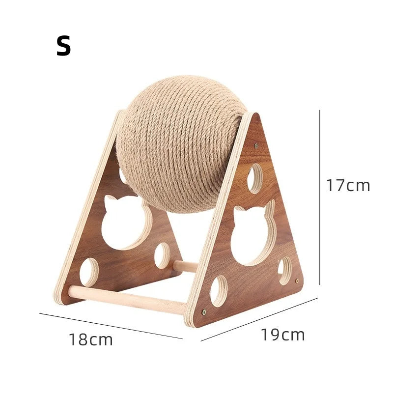 Boule griffoir pour chat en sisal et bois - Résistant - GriffChat