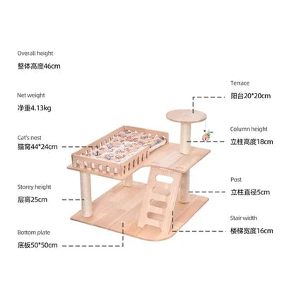 Arbre a Chat bois - Modèle "WoodlandPaws"