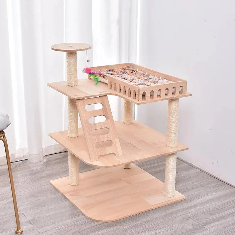 Arbre a Chat bois - Modèle "WoodlandPaws"