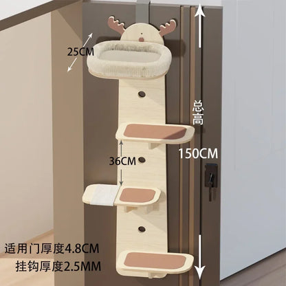 Arbre a chat Mural Bois - Pour Porte - Sans perçage