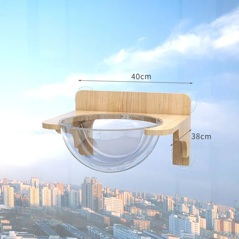 Étagères murales fenêtre pour chat avec ventouses - Modèle : "Skyview"