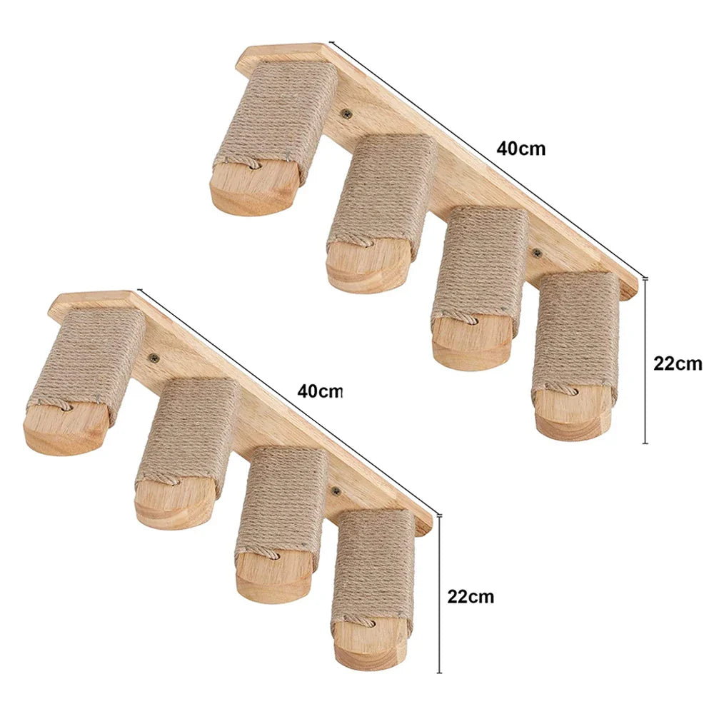 Arbre a chat mural en Bois avec tube transparent - MerveillesMurales