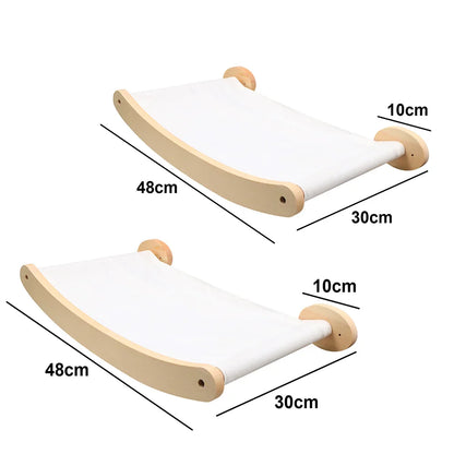 Support mural pour gamelles de chat en bois - Modèle : "GourmetMur"