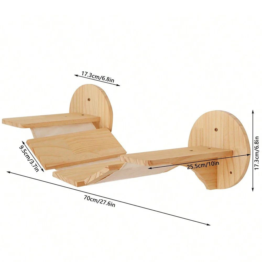 Arbre a chat Mural en Bois - Pont suspendu Cat Aventure