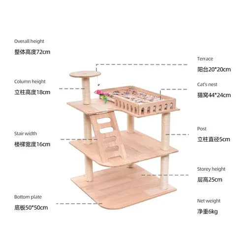 Arbre a Chat bois - Modèle "WoodlandPaws"
