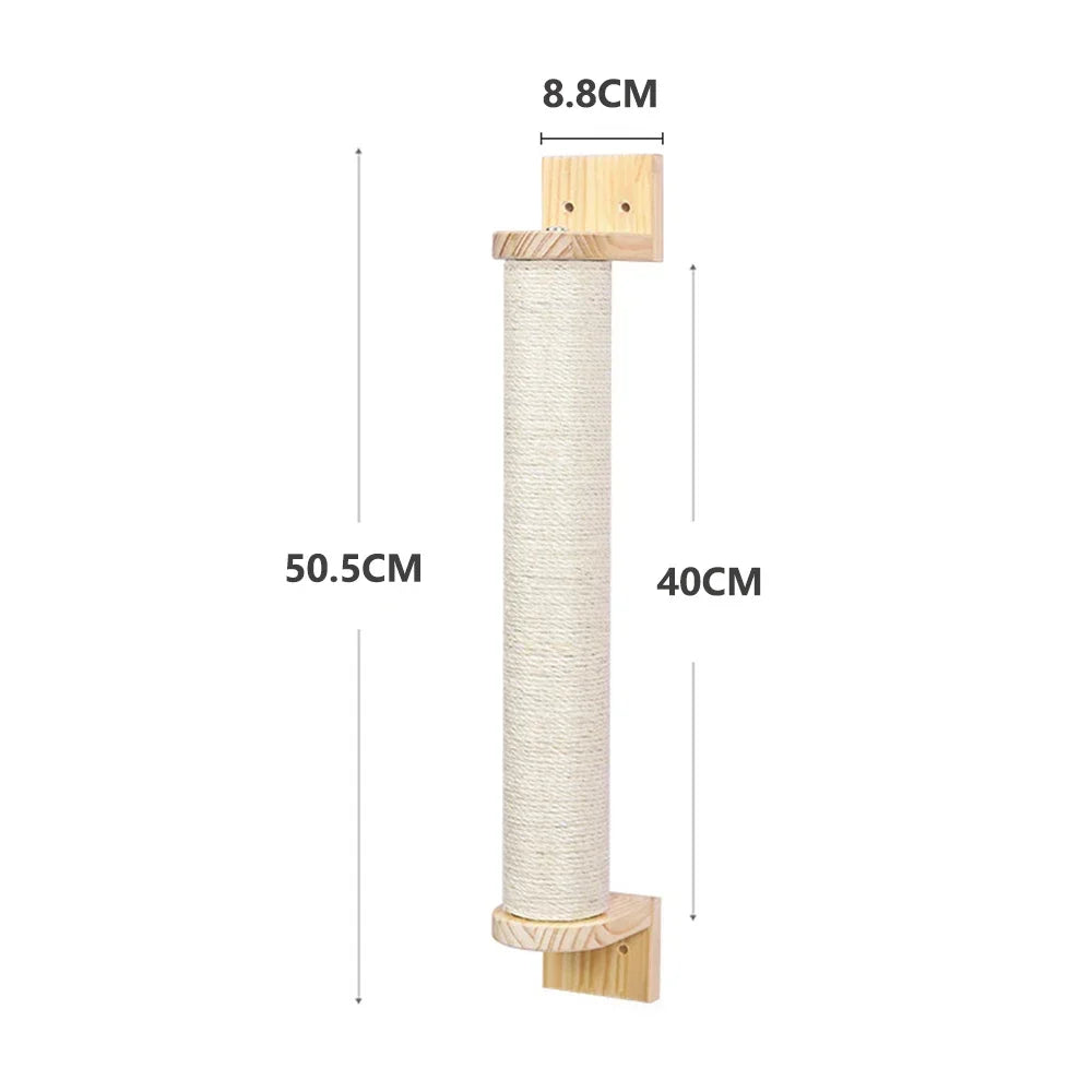 Arbre a chat Mural en Bois (hamac, escalier, griffoir) - AventureCiel