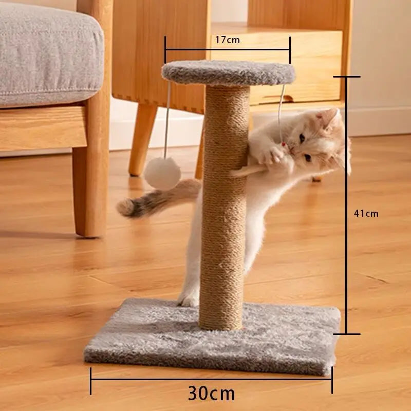 Arbre à chat griffoir en sisal avec jouet suspendu - Modèle PawMaster