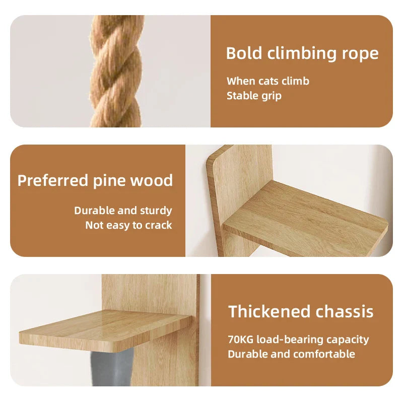 NOUVEAU - Arbre à chat mural – Module corde d’escalade