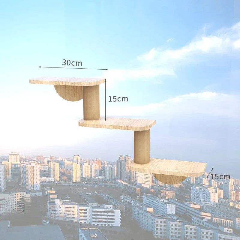 Étagères murales fenêtre pour chat avec ventouses - Modèle : "Skyview"