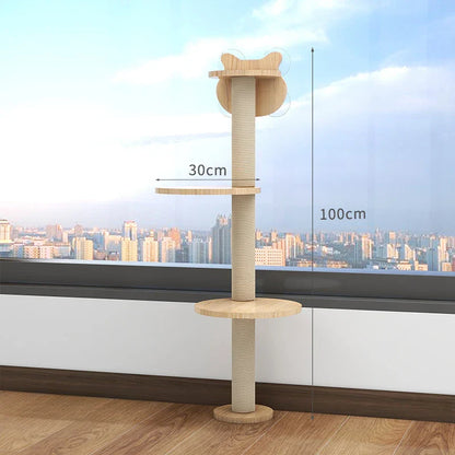 Étagères murales fenêtre pour chat avec ventouses - Modèle : "Skyview"