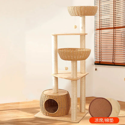 Arbre a chat Design en Bois Massif - Modèle SkyNest