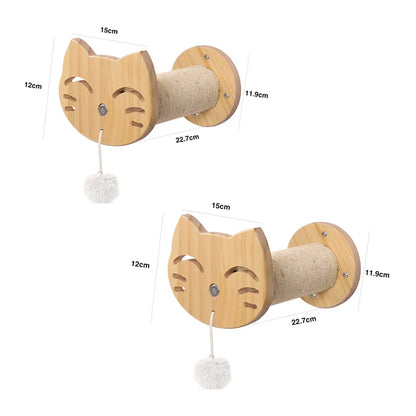 Arbre a chat mural en Bois avec tube transparent - MerveillesMurales