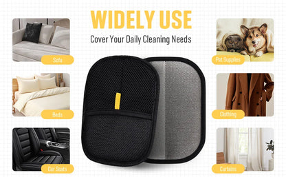 Gant Anti‑Poils Réutilisable – Retire les poils d’animaux (Chiens, chats) sur tapis, tissus et animaux – “VeluStop”