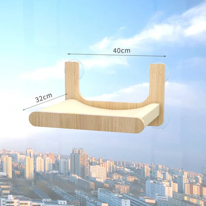 Étagères murales fenêtre pour chat avec ventouses - Modèle : "Skyview"