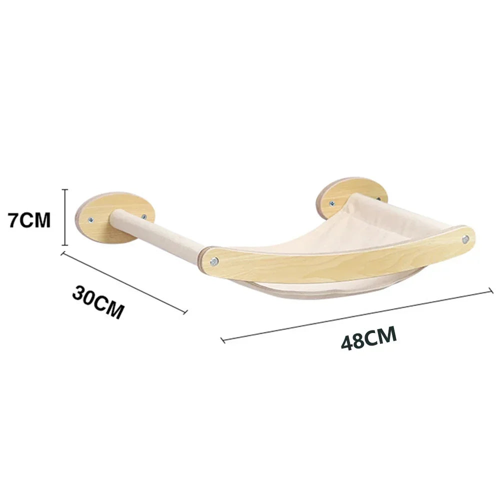 Arbre a chat Bois Mural - Pont flottant et maison - TerrainJeu