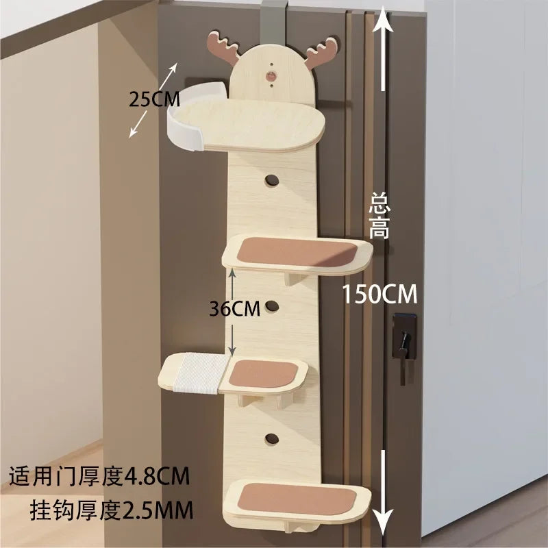 Arbre a chat Mural Bois - Pour Porte - Sans perçage