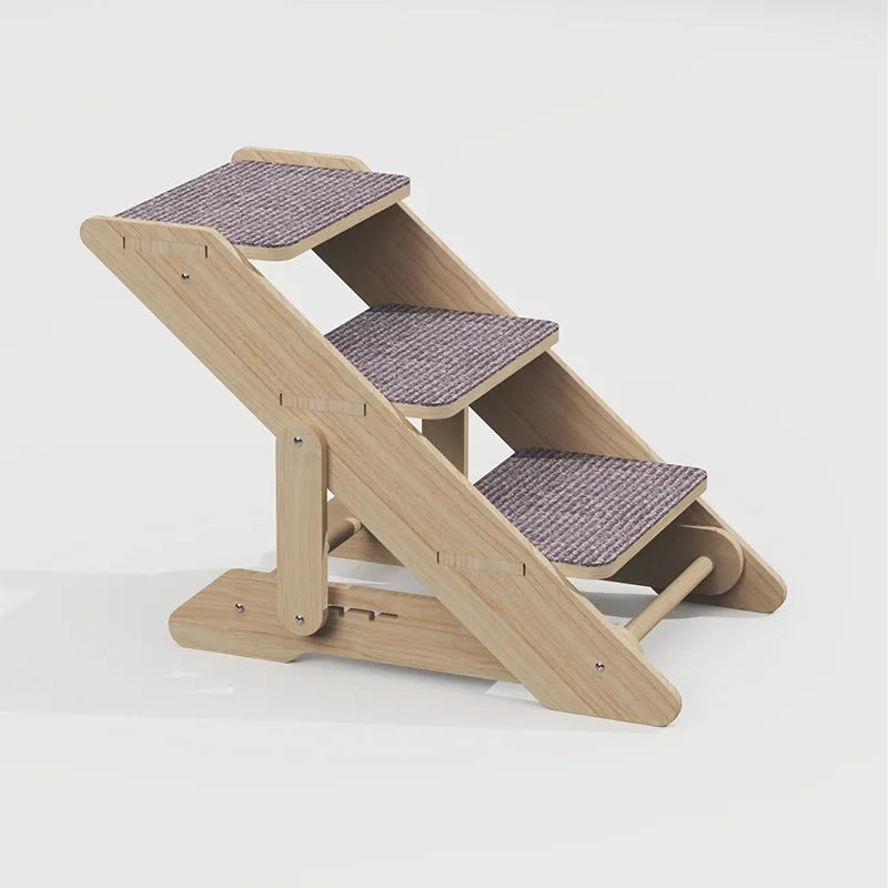 Escalier pour chats âgés ou blessés en bois