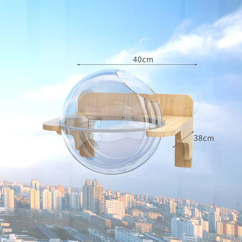 Étagères murales fenêtre pour chat avec ventouses - Modèle : "Skyview"