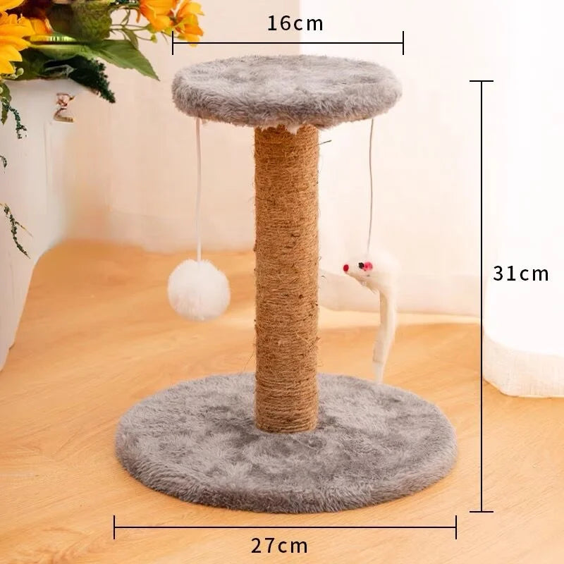 Arbre à chat griffoir en sisal avec jouet suspendu - Modèle PawMaster
