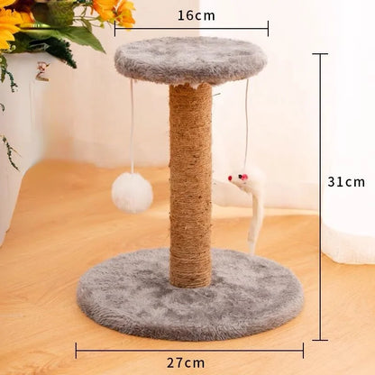 Arbre à chat griffoir en sisal avec jouet suspendu - Modèle PawMaster
