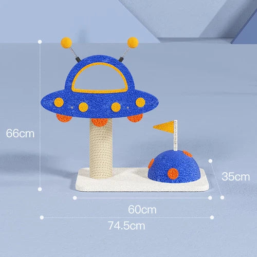 Arbre à chat spatial avec capsules de jeu - Modèle : "Cosmichat"