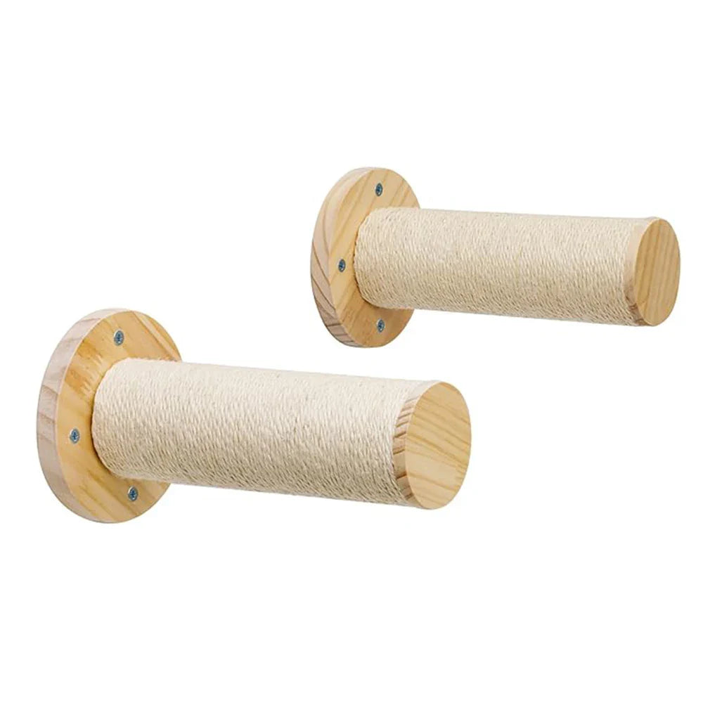 Arbre a chat mural en Bois avec tube transparent - MerveillesMurales