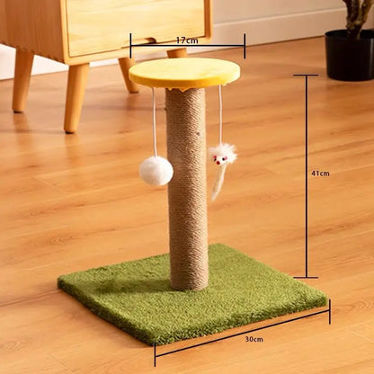 Arbre à chat griffoir en sisal avec jouet suspendu - Modèle PawMaster