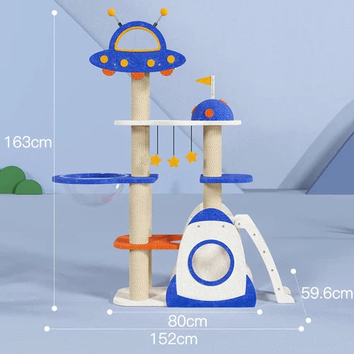 Arbre à chat spatial avec capsules de jeu - Modèle : "Cosmichat"