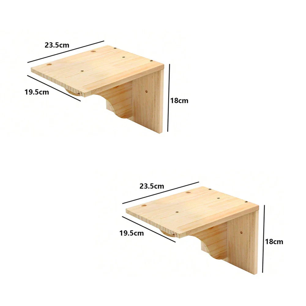 Support mural pour gamelles de chat en bois - Modèle : "GourmetMur"