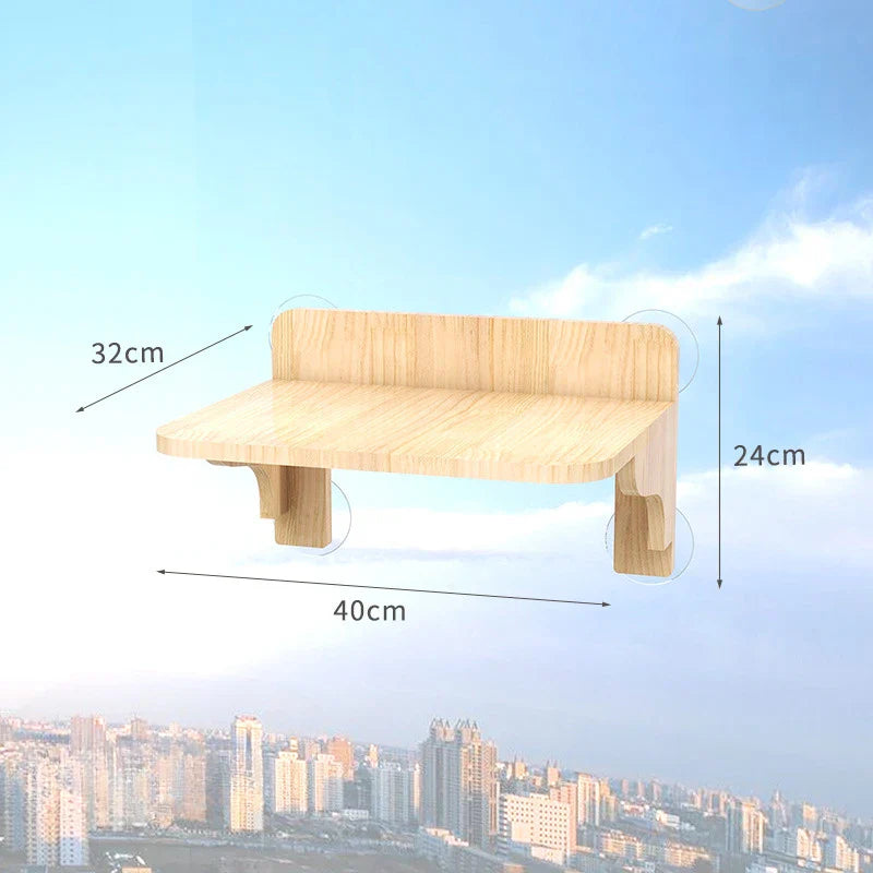 Étagères murales fenêtre pour chat avec ventouses - Modèle : "Skyview"