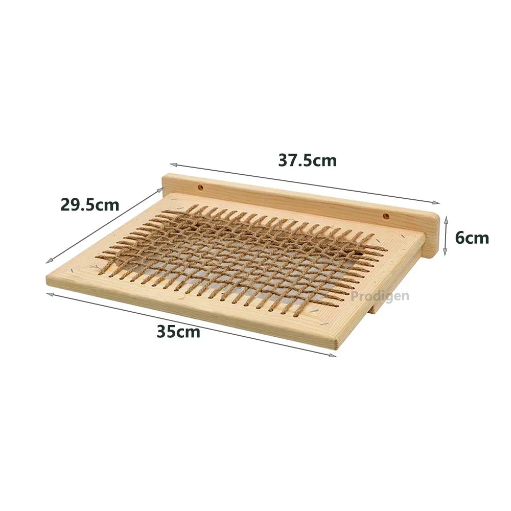 Arbre a chat Bois Mural - Pont flottant et maison - TerrainJeu