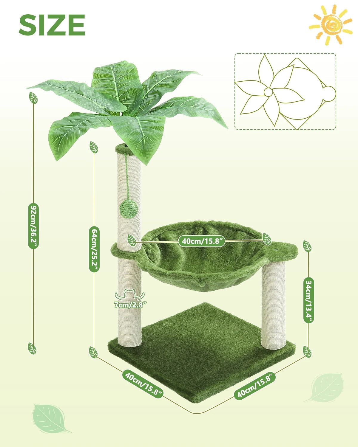 Arbre à Chat Confortable avec Hamac - Modèle "Kiki"