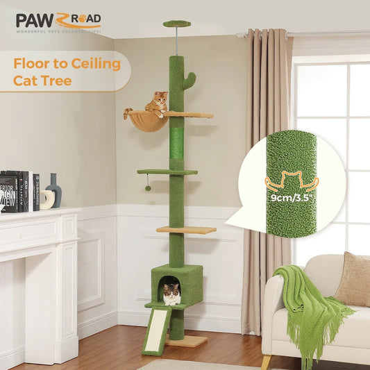 NOUVEAU - Arbre à chat cactus ajustable du sol au plafond 210-274 - Modèle : "NidCactus"